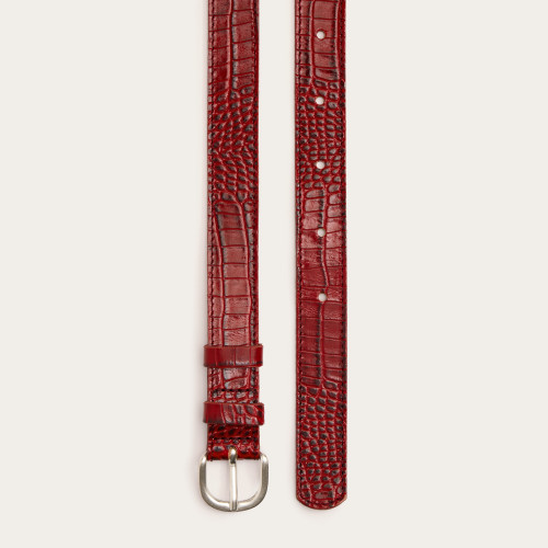 Belt №6, red croco | Balagan Studio
