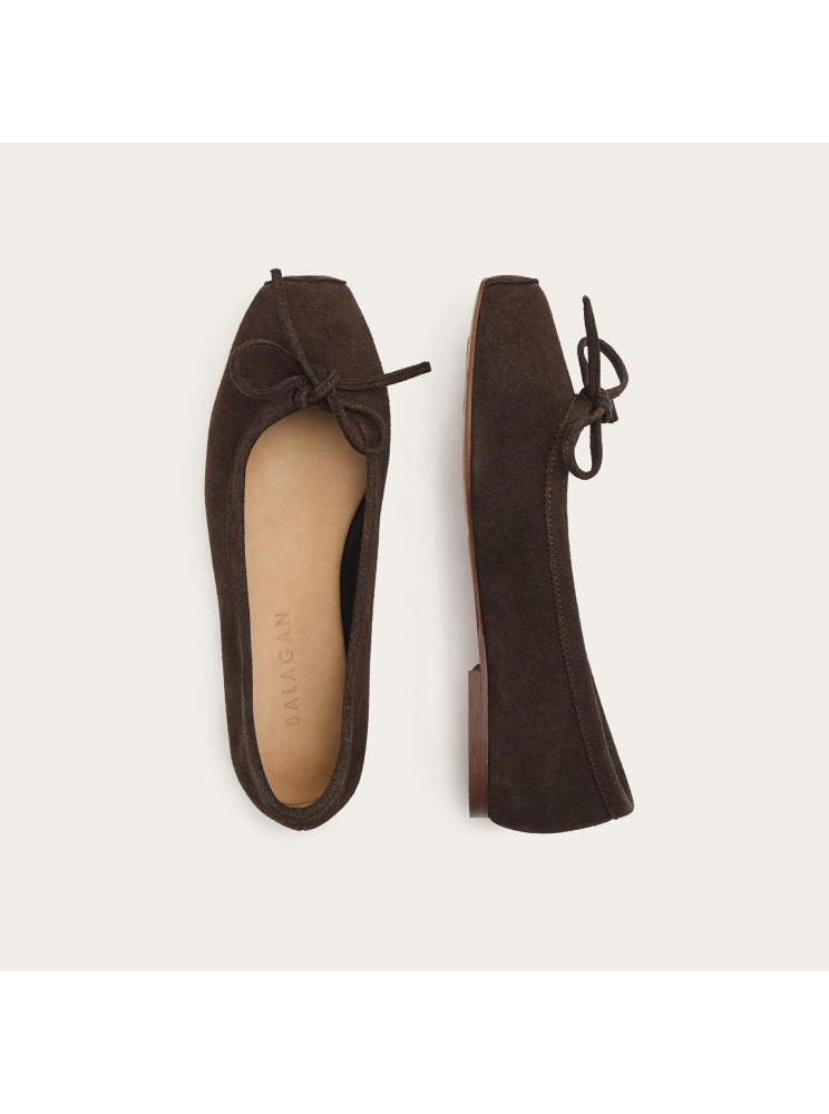 Prima baleriny, czekoladowy brąz welur | Balagan Studio