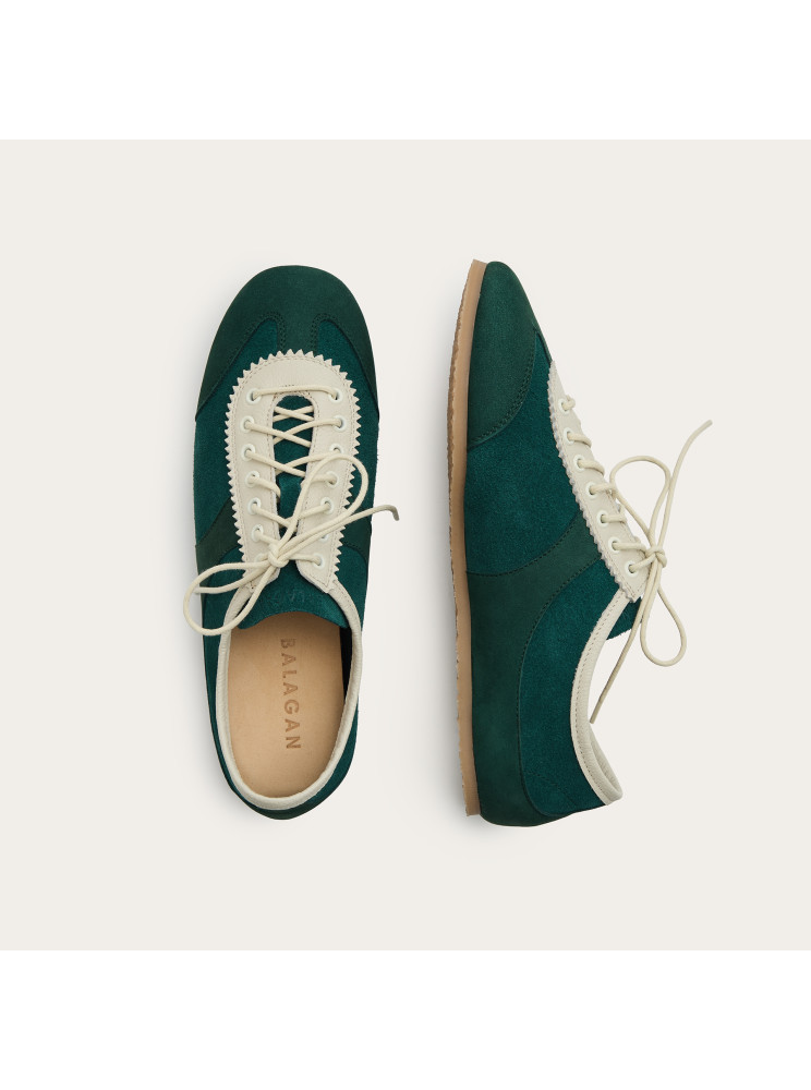 Milano sneakersy, ciemnozielony welur | Balagan Studio