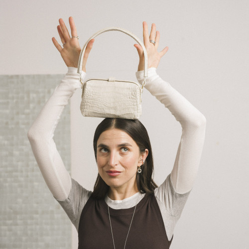 Roha Bag S, cream croco | Balagan Studio