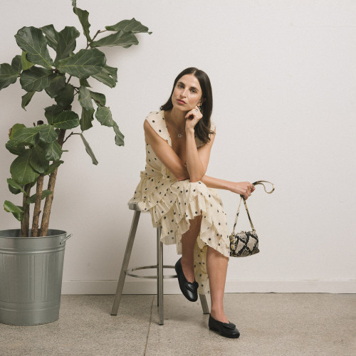 Rofe Bag S, off white python pattern | Balagan Studio