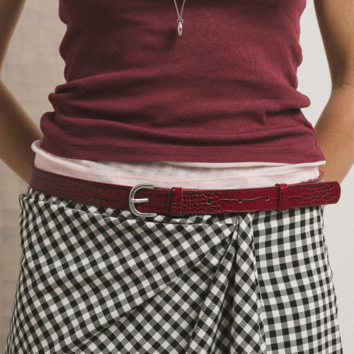 Belt №6, red croco | Balagan Studio