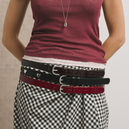 Belt №6, red croco | Balagan Studio