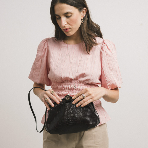 Betty Bag M, brown croco | Balagan Studio