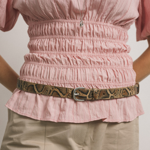 Belt №6, beige python pattern | Balagan Studio