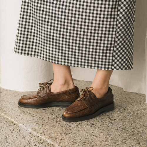 Yacht Flats, caramel croco | Balagan Studio