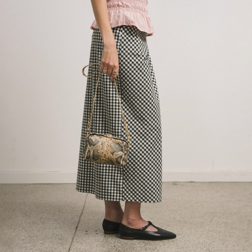 Rofe Bag S, beige python pattern | Balagan Studio