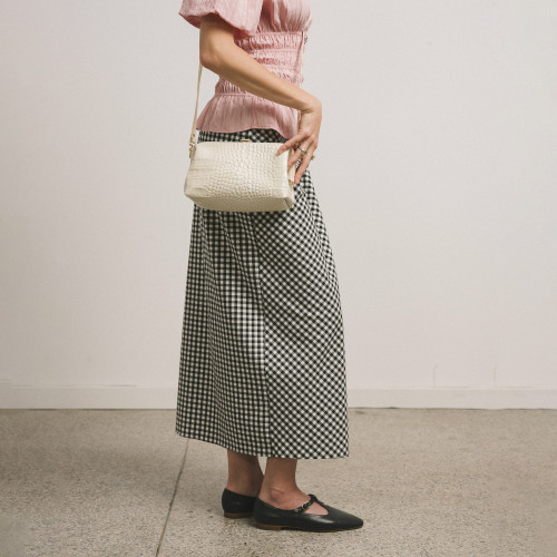 Rofe Bag M, cream croco| Balagan Studio