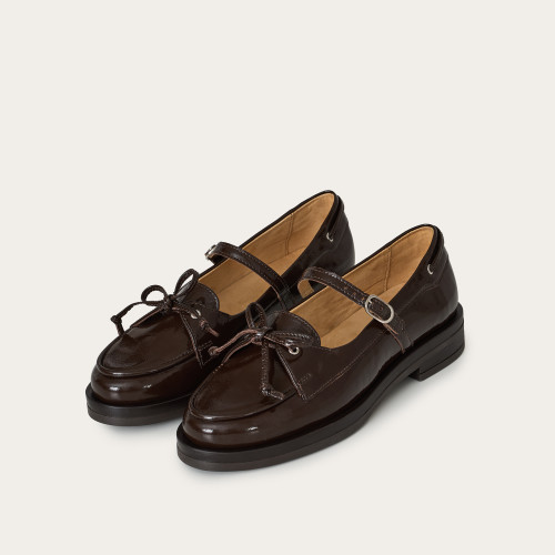 Josie Flats, glossy brown | Balagan Studio