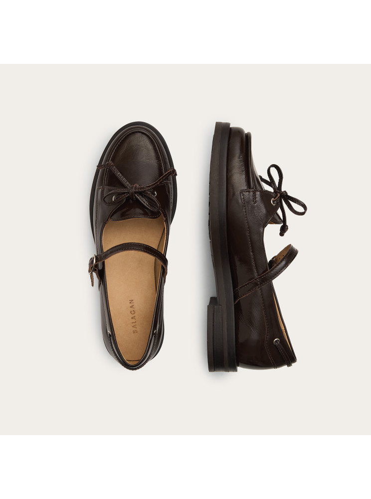 Josie Flats, glossy brown | Balagan Studio