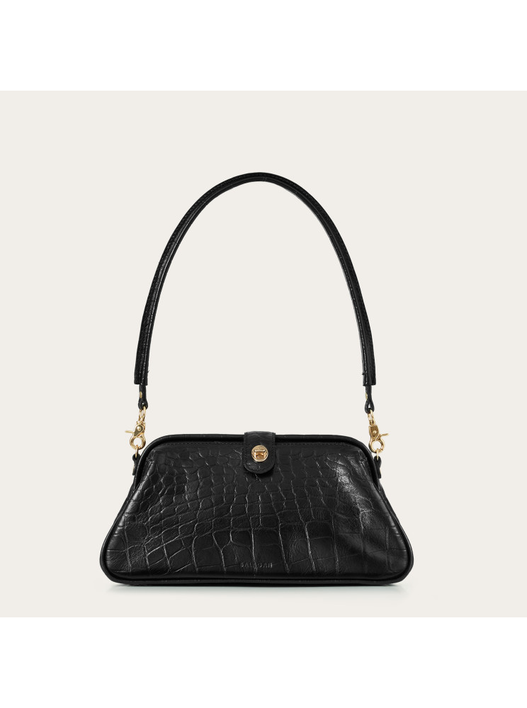 Rofe Vintage Bag M, black croco | Balagan Studio
