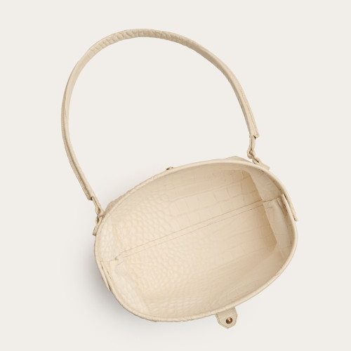 Hug bag torebka M, śmietankowy wzór krokodyla| Balagan Studio