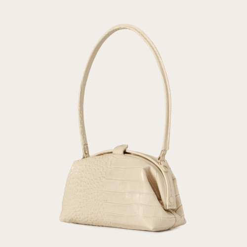 Hug bag torebka M, śmietankowy wzór krokodyla| Balagan Studio