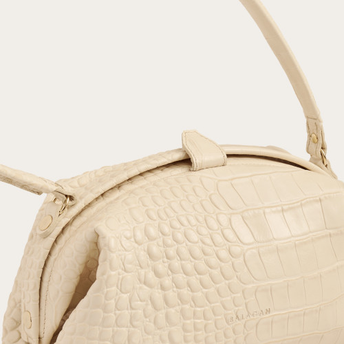 Hug Bag M, cream croco | Balagan Studio