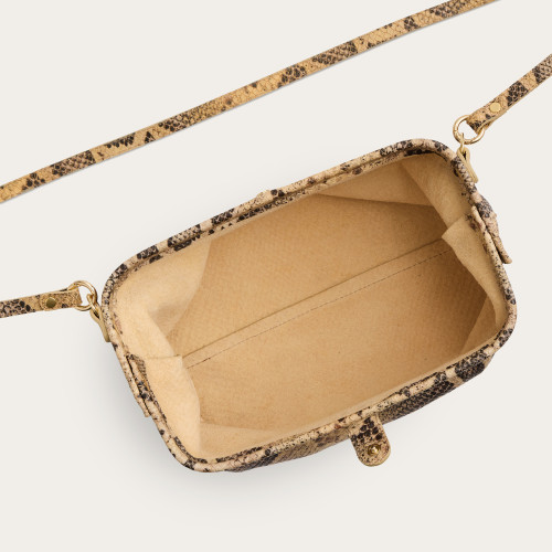 Rofe Bag M, beige python pattern | Balagan Studio