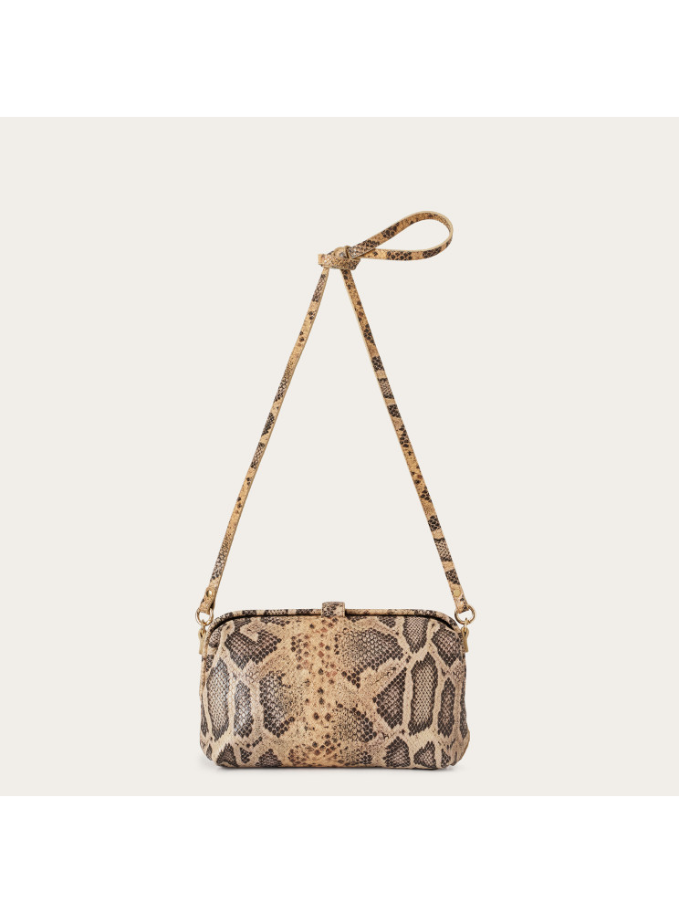 Rofe Bag M, beige python pattern | Balagan Studio