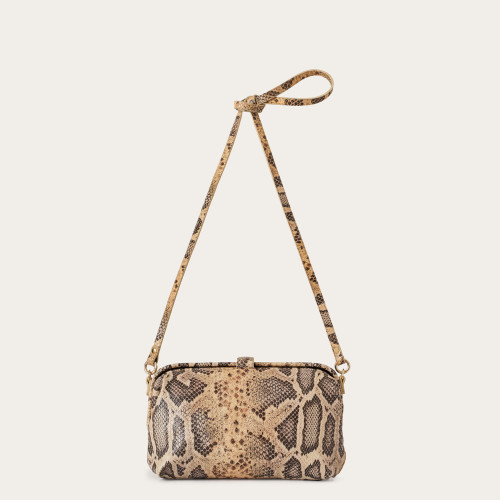 Rofe Bag M, beige python pattern | Balagan Studio