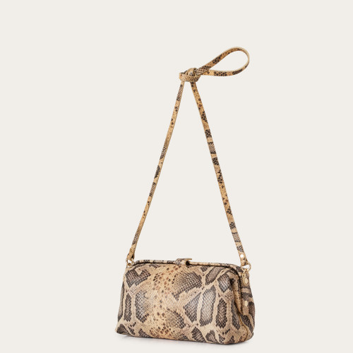 Rofe Bag M, beige python pattern | Balagan Studio