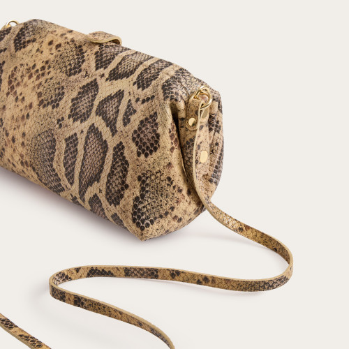 Rofe Bag M, beige python pattern | Balagan Studio