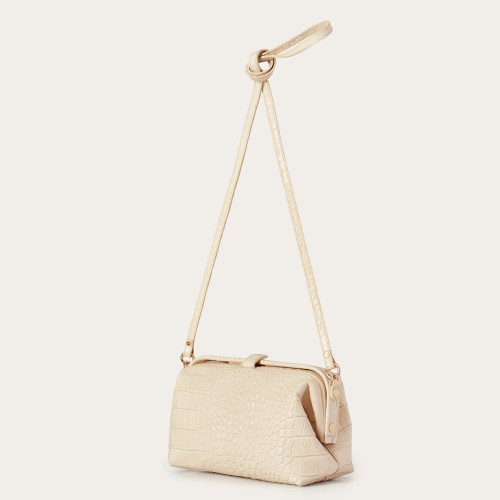 Rofe Bag M, cream croco| Balagan Studio