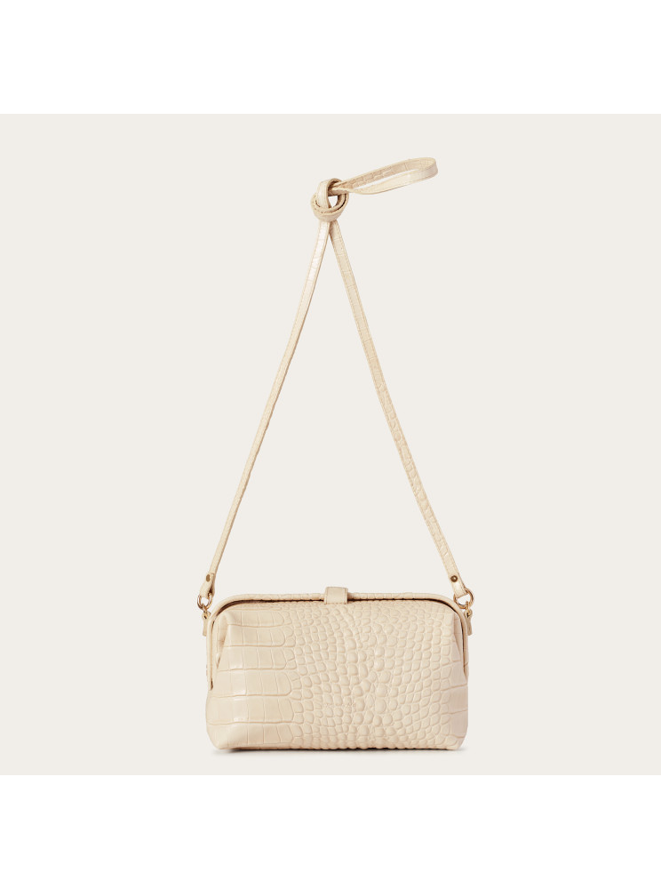Rofe Bag M, cream croco| Balagan Studio