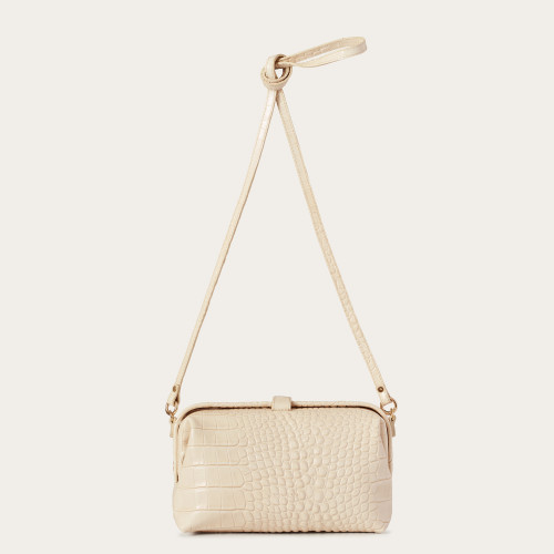 Rofe Bag M, cream croco| Balagan Studio