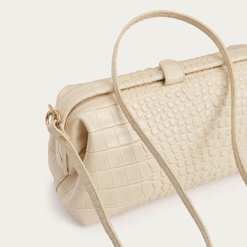 Rofe Bag M, cream croco| Balagan Studio