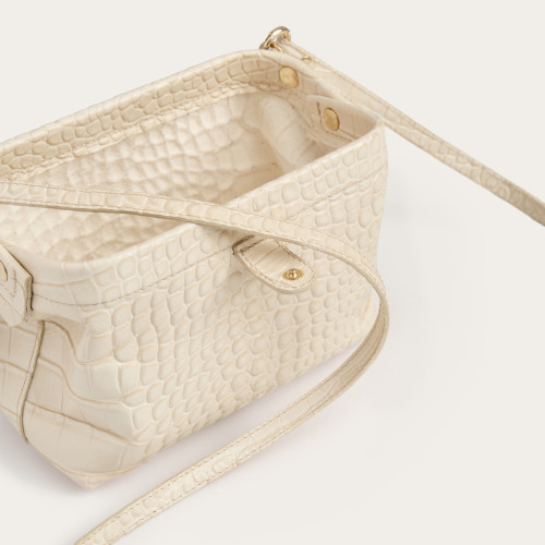 Rofe Bag S, cream croco | Balagan Studio