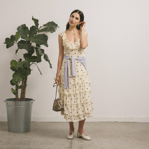 Rofe Bag M, beige python pattern | Balagan Studio