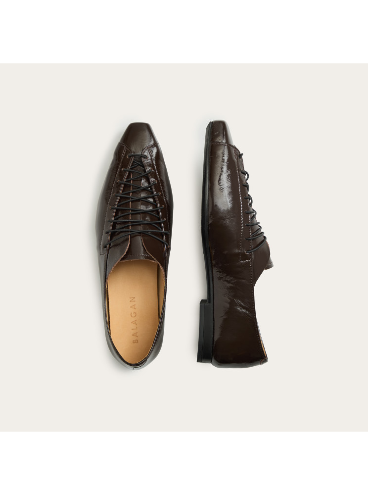 Isadora Flats, glossy brown | Balagan Studio