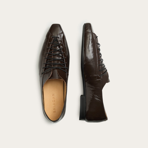 Isadora Flats, glossy brown | Balagan Studio
