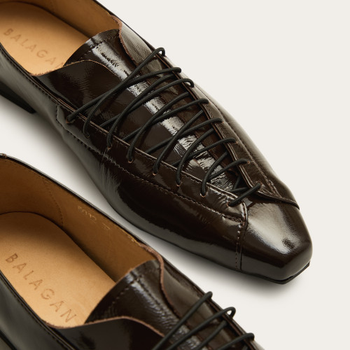 Isadora Flats, glossy brown | Balagan Studio