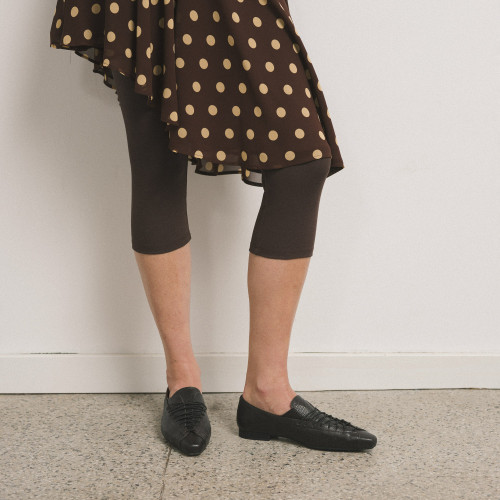 Isadora Flats, brown python pattern | Balagan Studio