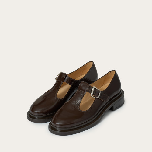 Kaia Flats, glossy brown | Balagan Studio