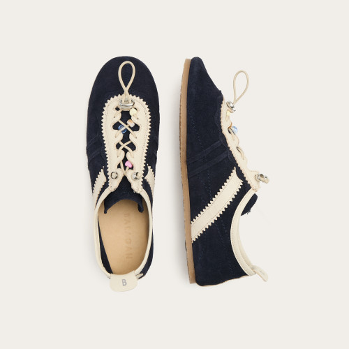 Gent sneakersy, granatowy welur | Balagan Studio