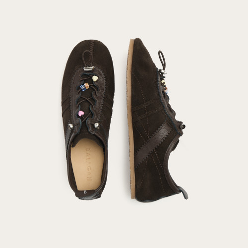 Gent sneakersy, czekoladowy brąz welur | Balagan Studio