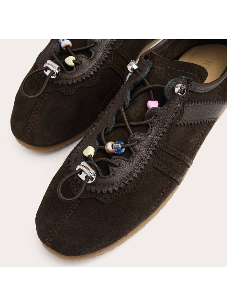 Gent sneakersy, czekoladowy brąz welur | Balagan Studio