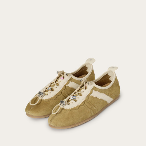 Gent sneakersy, zbożowy welur | Balagan Studio