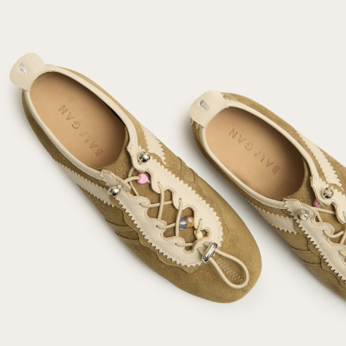 Gent sneakersy, zbożowy welur | Balagan Studio