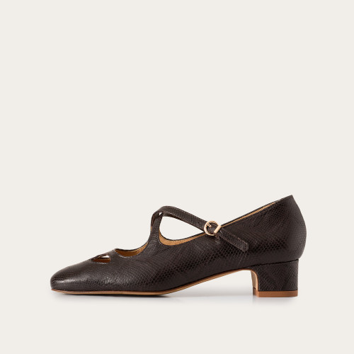 Ginger czółenka, brązowy wzór pytona | Balagan Studio