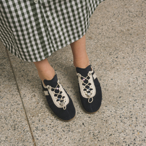 Gent sneakersy, granatowy welur | Balagan Studio