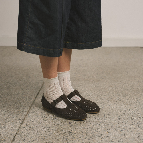 Achla półbuty, czekoladowy brąz welur | Balagan Studio