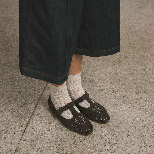 Achla Flats, dark chocolate velvet | Balagan Studio