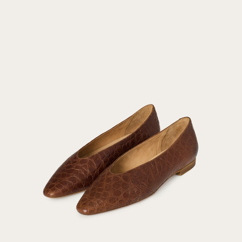 Mila baleriny, brązowy wzór aligatora | Balagan Studio