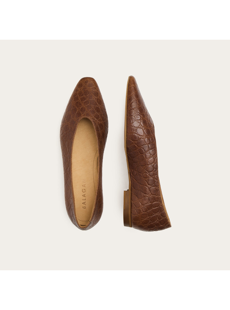 Mila Ballerina, brown alliagtor pattern | Balagan Studio
