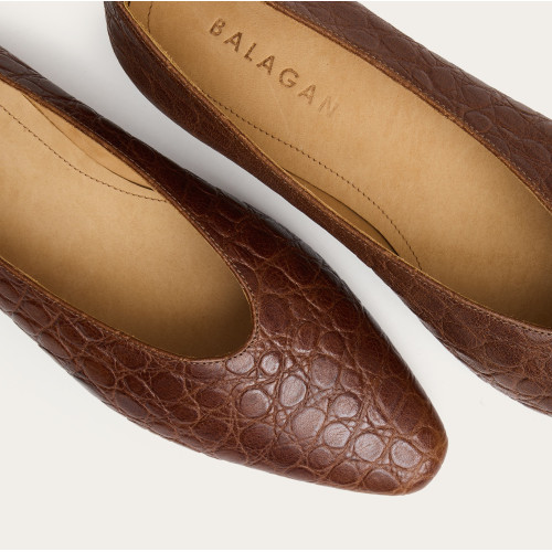 Mila Ballerina, brown alliagtor pattern | Balagan Studio
