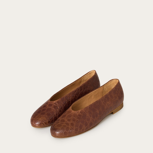 Opera Ballerina, brown alligator pattern | Balagan Studio