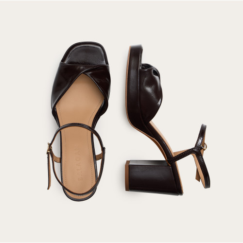 Bianca Sandals, glossy brown | Balagan Studio