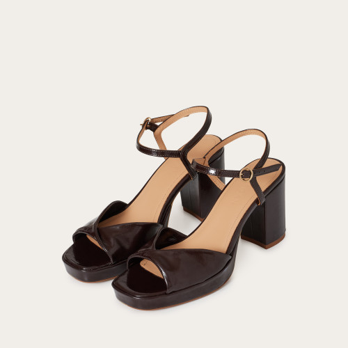 Bianca Sandals, glossy brown | Balagan Studio