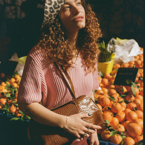 Envelope Bag M, caramel croco | Balagan Studio